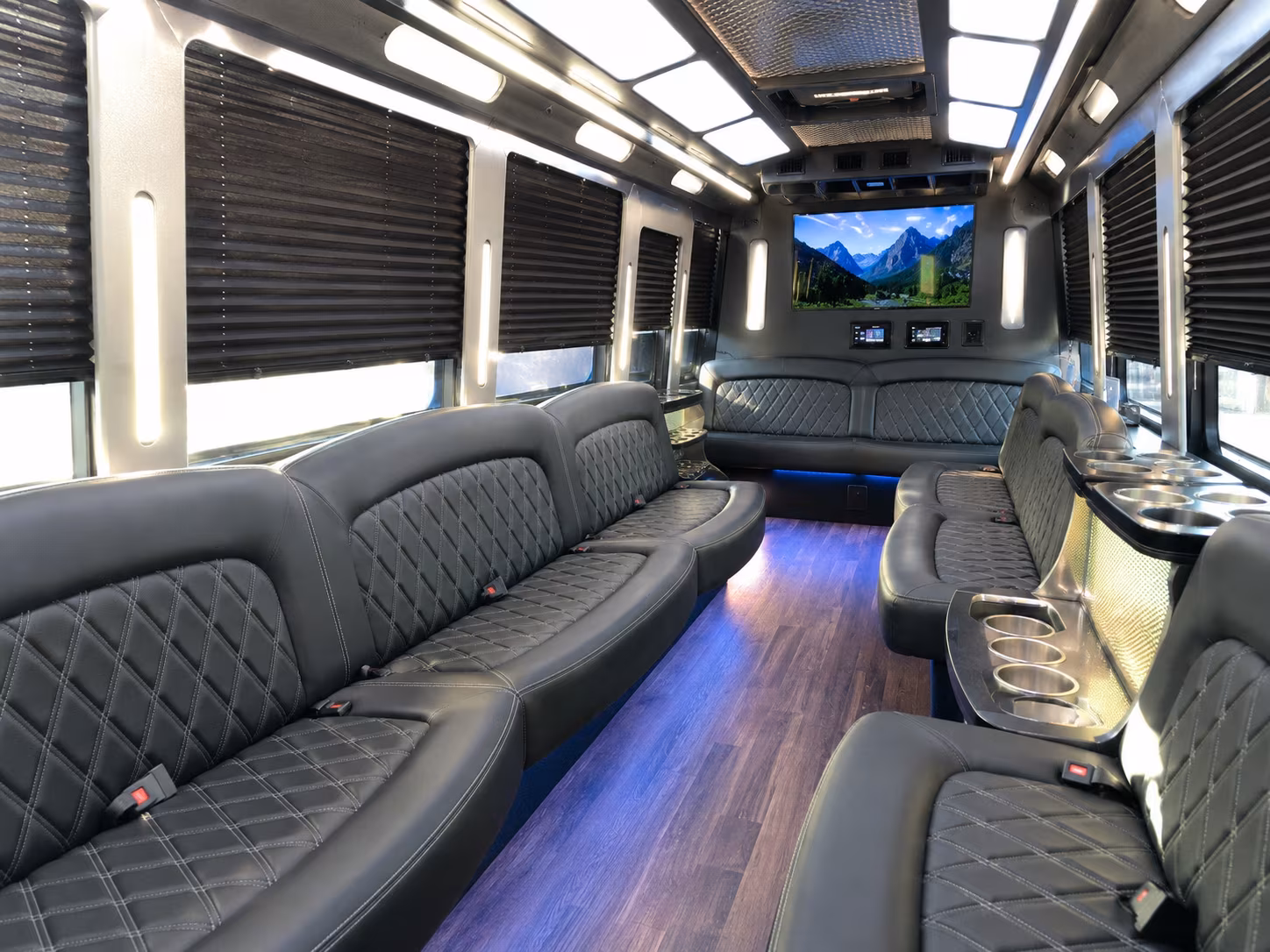 Baltimore Birthday, Sweet 16, & Quinceañera Transportation party bus interior