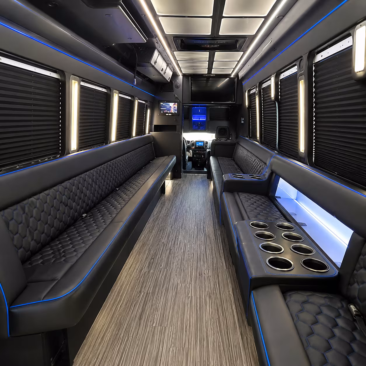 Baltimore Wedding Transportation party bus interior