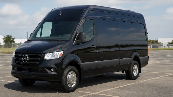 Exterior of Charter Bus Company Gaithersburg's 14 Passenger Sprinter Limousine in Gaithersburg
