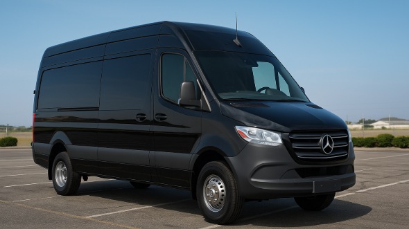 Exterior of Charter Bus Company Germantown's 14 Passenger Sprinter Limousine in Germantown