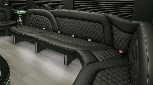 Interior of Baltimore Party Bus Company's 14 Passenger Sprinter Limousine in Baltimore