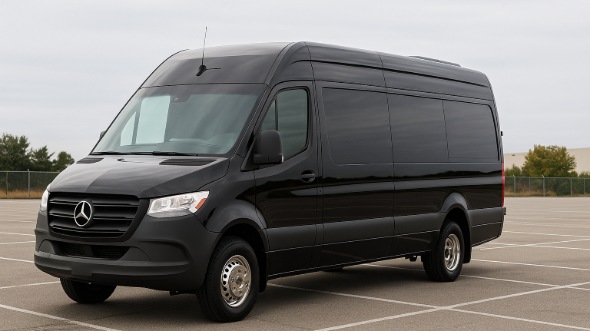 Exterior of Charter Bus Company Richmond's 14 Passenger Sprinter Limousine in Richmond