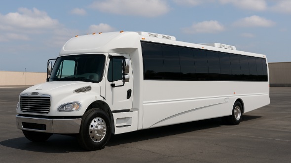 Exterior of Charter Bus Company Gaithersburg's 28 Passenger Party Bus in Gaithersburg