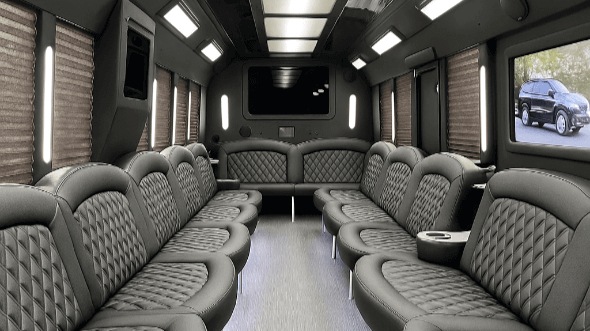 Interior of Charter Bus Company Gaithersburg's 28 Passenger Party Bus in Gaithersburg