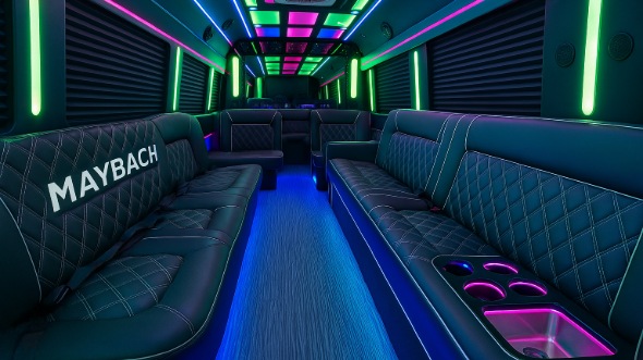 Interior of Charter Bus Company Richmond's 28 Passenger Party Bus in Richmond