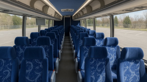 Interior of Charter Bus Company Baltimore's 44 Passenger Charter Bus in Baltimore