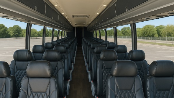 Interior of Charter Bus Company Baltimore's 46 Passenger Charter Bus in Baltimore