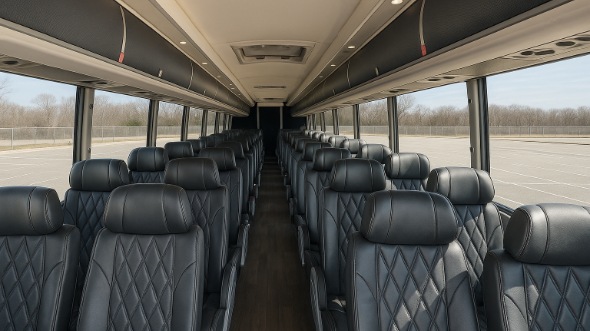 Interior of Charter Bus Company Baltimore's 47 Passenger Charter Bus in Baltimore