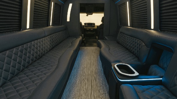 Interior of Baltimore Party Bus Company's 50 Passenger Party Bus in Baltimore