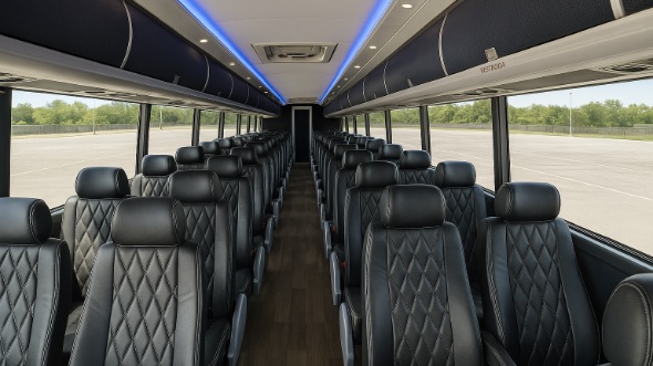 Interior of Charter Bus Company Baltimore's 51 Passenger Charter Bus in Baltimore
