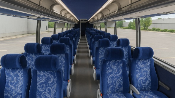 Interior of Charter Bus Company Baltimore's 54 Passenger Charter Bus in Baltimore