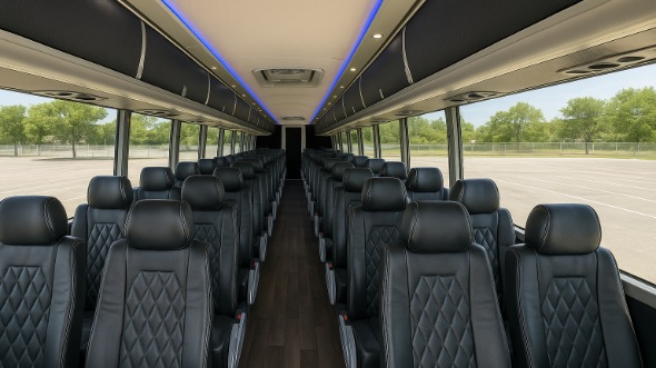 Interior of Charter Bus Company Baltimore's 56 Passenger Charter Bus in Baltimore