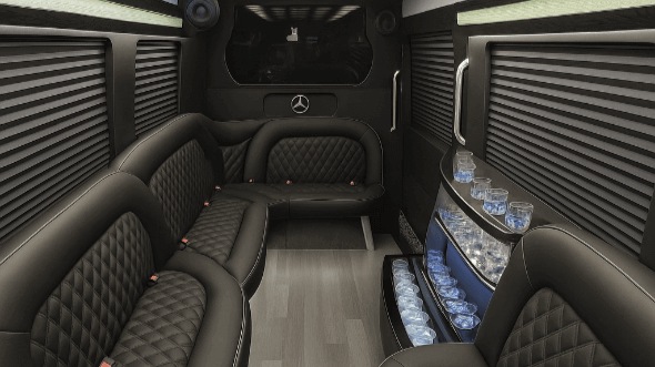 baltimore 14 passenger sprinter limousine inside